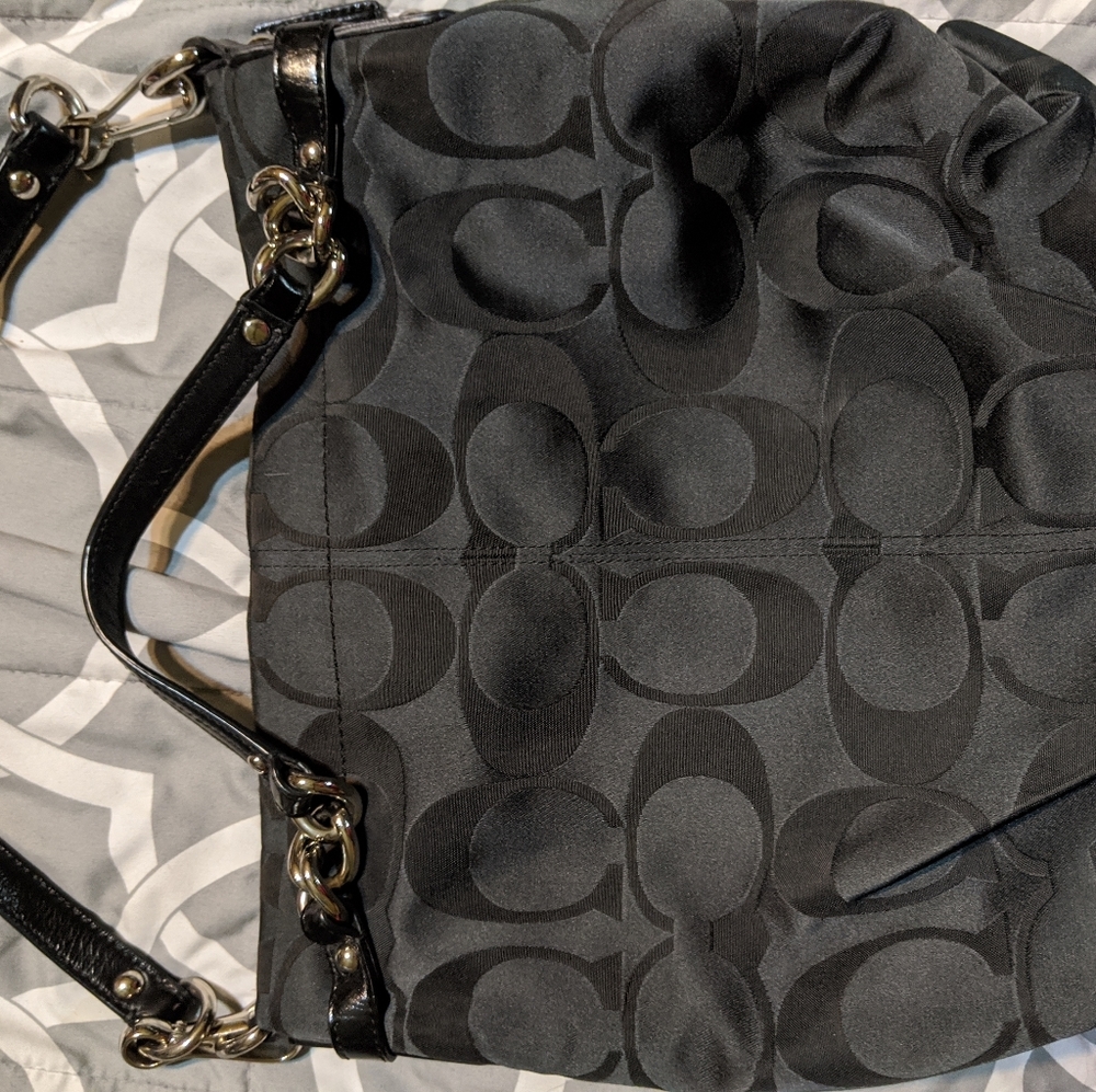 Black logo Coach purse